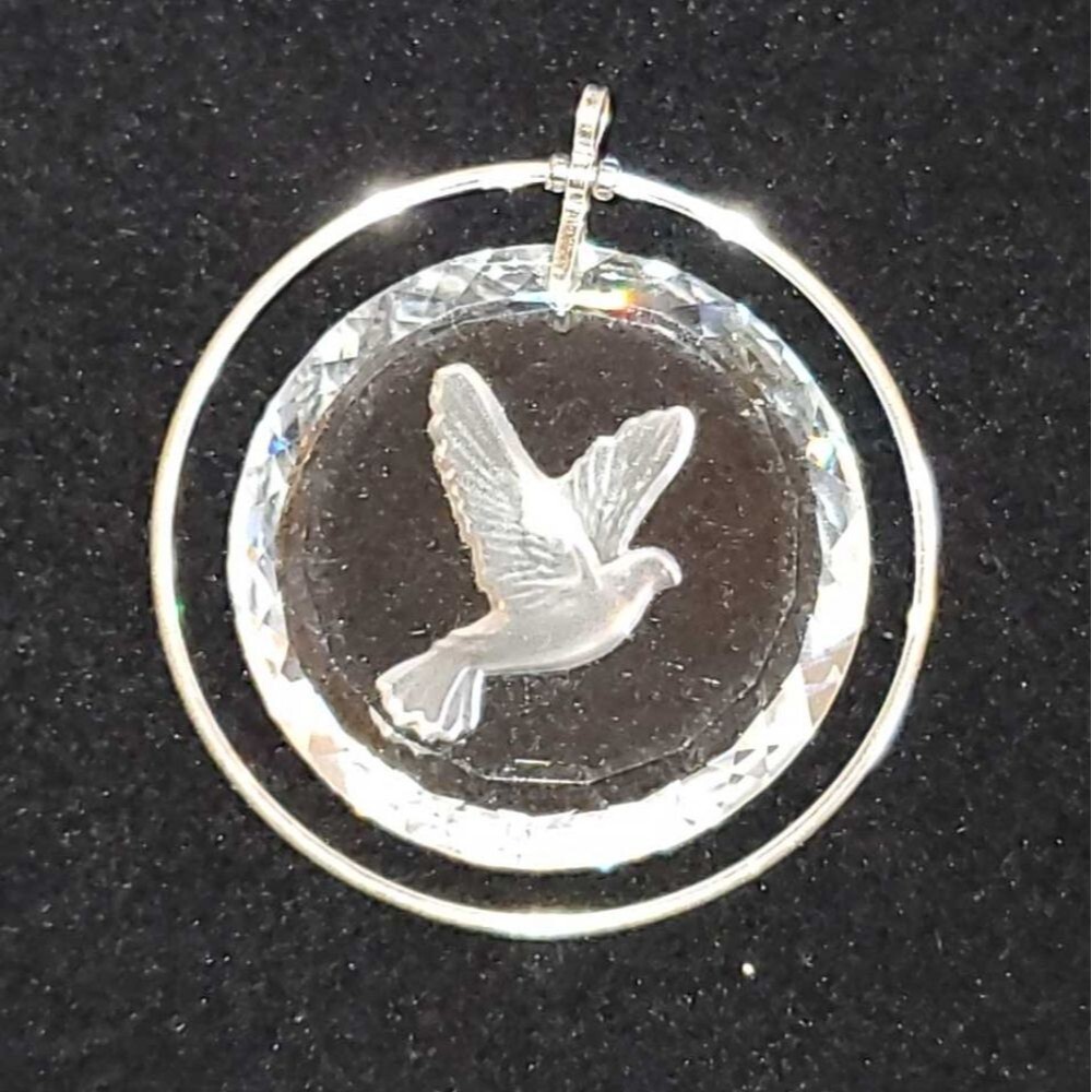 Vtg Hallmark Crystal Bird Pendant